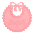 12 Pieces Mini Plastic Bibs for Baby Shower or Gender Reveal Decorations,Cupcake Topper Pink