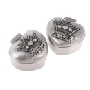 Pack of 2 Alloy Heart Crown My First Tooth Curl Save Box Keepsake Gift With Box