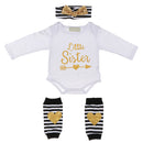 Set Of Baby's Crawl Outfit With Headband Leg Warmer Newborn Romper Bodysuit Dress 90cm