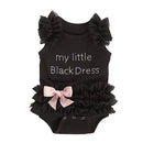Set Of Baby Bodysuit Newborn Romper Playsuit Dress Outfit Black 80cm