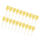 20pcs Novelty Glitter 2017 Wood Cake Toppers Food Picks Party Decoration