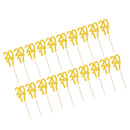 20pcs Novelty Glitter 2017 Wood Cake Toppers Food Picks Party Decoration
