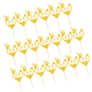 20pcs Glitter Love Heart Mr & Mrs Wood Cake Toppers Food Picks Party Decor