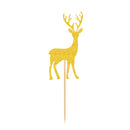 20pcs Glitter Elk Deer Wood Cake Toppers Food Picks Xmas Party Baby Shower