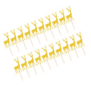 20pcs Glitter Elk Deer Wood Cake Toppers Food Picks Xmas Party Baby Shower