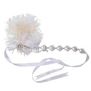 Girls Crystal Applique Headband Feather Flapper Headpiece Hair Jewelry Dress