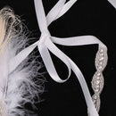Vintage Crystal Applique Feather Beads Ribbon Head Chain Hair Accessories