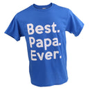 Best Papa Ever Letter Printed T-shirt Saying Slogan Tee Fathers Day Birthday Cosplay Party Gift Dark Blue XL