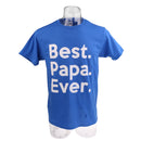 Best Papa Ever Letter Printed T-shirt Saying Slogan Tee Fathers Day Birthday Cosplay Party Gift Dark Blue XL