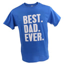 Best Dad Ever Letter Printed T-shirt Saying Slogan Tee Fathers Day Birthday Cosplay Party Gift Navy Blue XXL