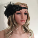 1920s Crystal Rhinestone Flapper Feather Elastic Headband Cosplay Costume