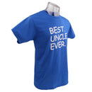 Men Fashion Clothing Best Uncle Ever Family Day Birthday Saying Slogan Half Sleeves T-shirt Dark Blue XL