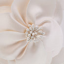 Champagne Silky Satin Chic Bud Flower Design Round Flower Girl Basket Bridal Bridesmaid Basket Wedding Party Petals Decoration