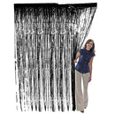Black Metallic Fringe Door Window Curtain Wedding Party Decoration 2m