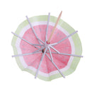 140 Pieces Hawaiian Watermelon Umbrella Cocktail Picks Hula Beach Party Bamboo Sticks Fruit Decoration Party Supplies 10cm