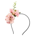 Ladies Girls Princess Boho Peach Flower Leaves Charms Headband Wedding Bridal Hairband Head Decor Accessory