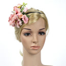 Ladies Girls Princess Boho Peach Flower Leaves Charms Headband Wedding Bridal Hairband Head Decor Accessory