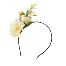 Ladies Girls Princess Boho White Flower Leaves Charms Headband Wedding Bridal Hairband Head Decor Accessory
