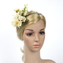 Ladies Girls Princess Boho White Flower Leaves Charms Headband Wedding Bridal Hairband Head Decor Accessory