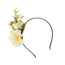 Ladies Girls Princess Boho White Flower Leaves Charms Headband Wedding Bridal Hairband Head Decor Accessory