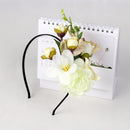 Ladies Girls Princess Boho White Flower Leaves Charms Headband Wedding Bridal Hairband Head Decor Accessory