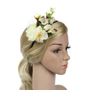 Ladies Girls Princess Boho White Flower Leaves Charms Headband Wedding Bridal Hairband Head Decor Accessory