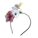 Ladies Girls Princess Boho Flower Leaves Charms Headband Wedding Bridal Hairband Head Decor Accessory Purple