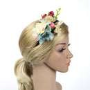 Ladies Girls Princess Boho Flower Leaves Charms Headband Wedding Bridal Hairband Head Decor Accessory Blue