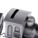 Vintage Alloy Metal Train Money Box Piggy Bank Coin Saving Pot Organizer