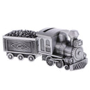 Vintage Alloy Metal Train Money Box Piggy Bank Coin Saving Pot Organizer