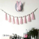 1.5m Wooden Beads Pink Tassel Hanging Garland Baby Bed Nursery Decoration