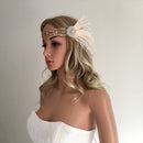 1920s Feather Headband Bridal Great Gatsby Flapper Costume Dress Pink