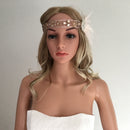 1920s Feather Headband Bridal Great Gatsby Flapper Costume Dress Pink