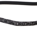 Black Long Satin Ribbon Beaded Headband Hair Band Headpiece Wedding Bridal