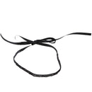 Black Long Satin Ribbon Beaded Headband Hair Band Headpiece Wedding Bridal