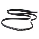 Black Long Satin Ribbon Beaded Headband Hair Band Headpiece Wedding Bridal