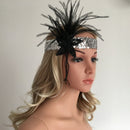 Retro Shiny Sequin Feather Flower Headband Headpiece Party Fancy Dress