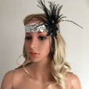 Retro Shiny Sequin Feather Flower Headband Headpiece Party Fancy Dress
