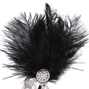 Crystal Chain Pearl Tassels Black Feather 1920s Headpiece Flapper Great Gatsby Headband Women Hair Accessory