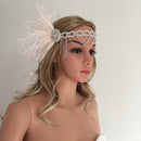 Stunning Crystal Feather Hair Chain Tassel Headpiece Hair Jewelry Costume