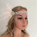 Stunning Crystal Feather Hair Chain Tassel Headpiece Hair Jewelry Costume