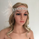Stunning Crystal Feather Hair Chain Tassel Headpiece Hair Jewelry Costume