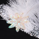 Indian Style White Feather Sequins Fascinator 1920s Flapper Headpiece Wedding Bridal Headband Great Gatsby Costume Accessory