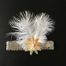 Indian Style White Feather Sequins Fascinator 1920s Flapper Headpiece Wedding Bridal Headband Great Gatsby Costume Accessory