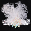 Indian Style White Feather Sequins Fascinator 1920s Flapper Headpiece Wedding Bridal Headband Great Gatsby Costume Accessory