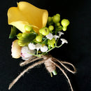 Wedding Ceremony Bridal Dress Groom Tuxedo Calla Lily Flower Floral Boutonniere Corsage Wedding Party Accessories