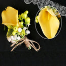 Wedding Ceremony Bridal Dress Groom Tuxedo Calla Lily Flower Floral Boutonniere Corsage Wedding Party Accessories
