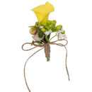 Wedding Ceremony Bridal Dress Groom Tuxedo Calla Lily Flower Floral Boutonniere Corsage Wedding Party Accessories