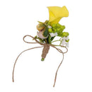 Wedding Ceremony Bridal Dress Groom Tuxedo Calla Lily Flower Floral Boutonniere Corsage Wedding Party Accessories
