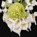 Wedding Groom Bridal Boutonniere Corsages Flower Brooch Pin Accessories with Ribbons for Guests Wedding Prom Bridal Shower Party Event Red Green